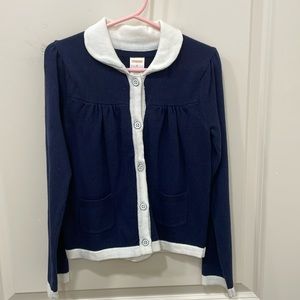 Gymboree Navy and white Cardigan classic 100%cotton